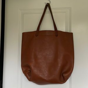 Madewell cognac leather tote, GUC with average wear and natural patina.